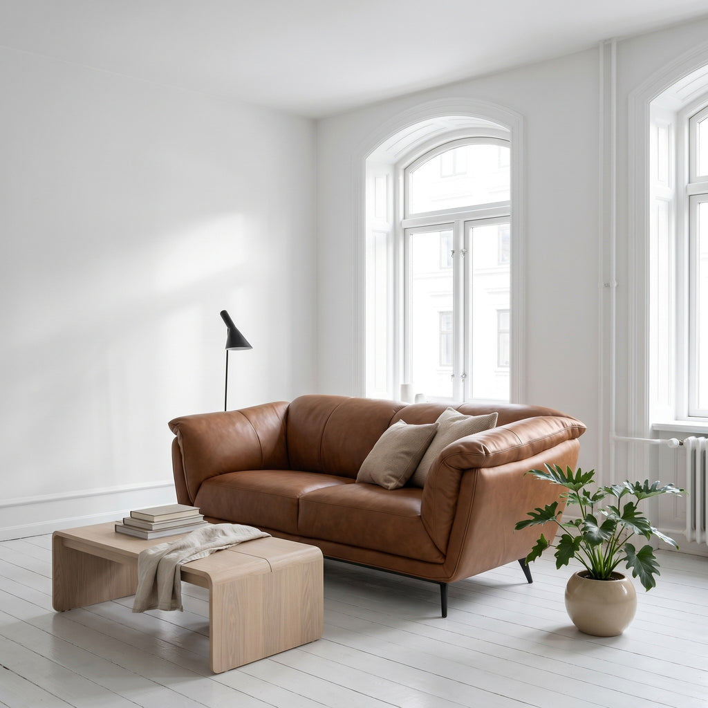 3-Sitzer Ledersofa - Echtleder Cognacbraun Parma - FURNHOUSE