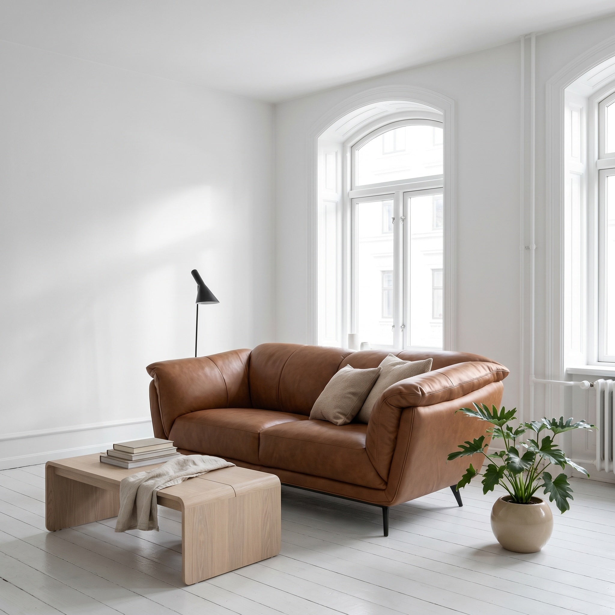3-Sitzer Ledersofa - Echtleder Cognacbraun Parma - FURNHOUSE