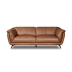 3-Sitzer Ledersofa Parma - Echtleder Cognacbraun, 218 cm - FURNHOUSE