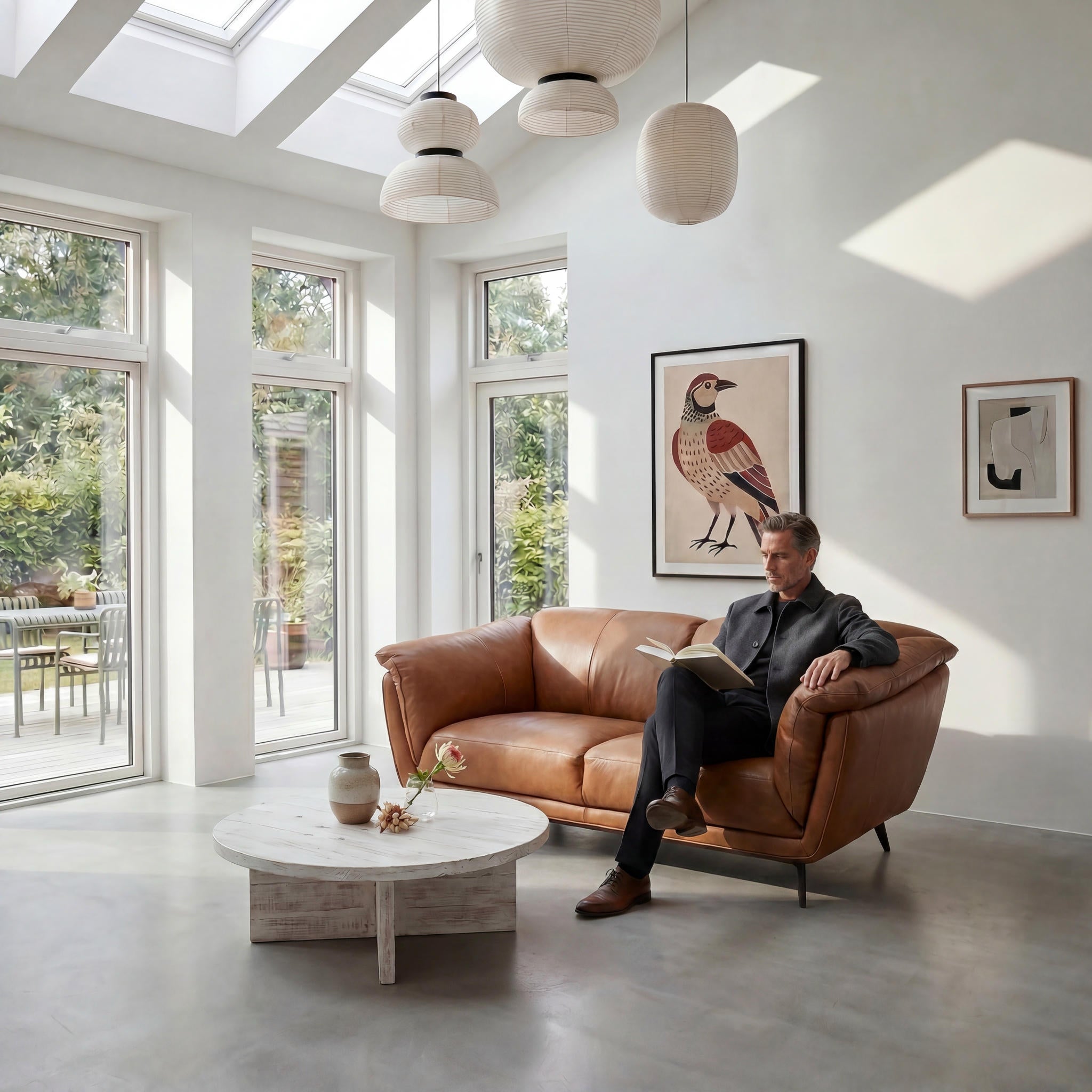 3-Sitzer Ledersofa - Echtleder Cognacbraun Parma - FURNHOUSE