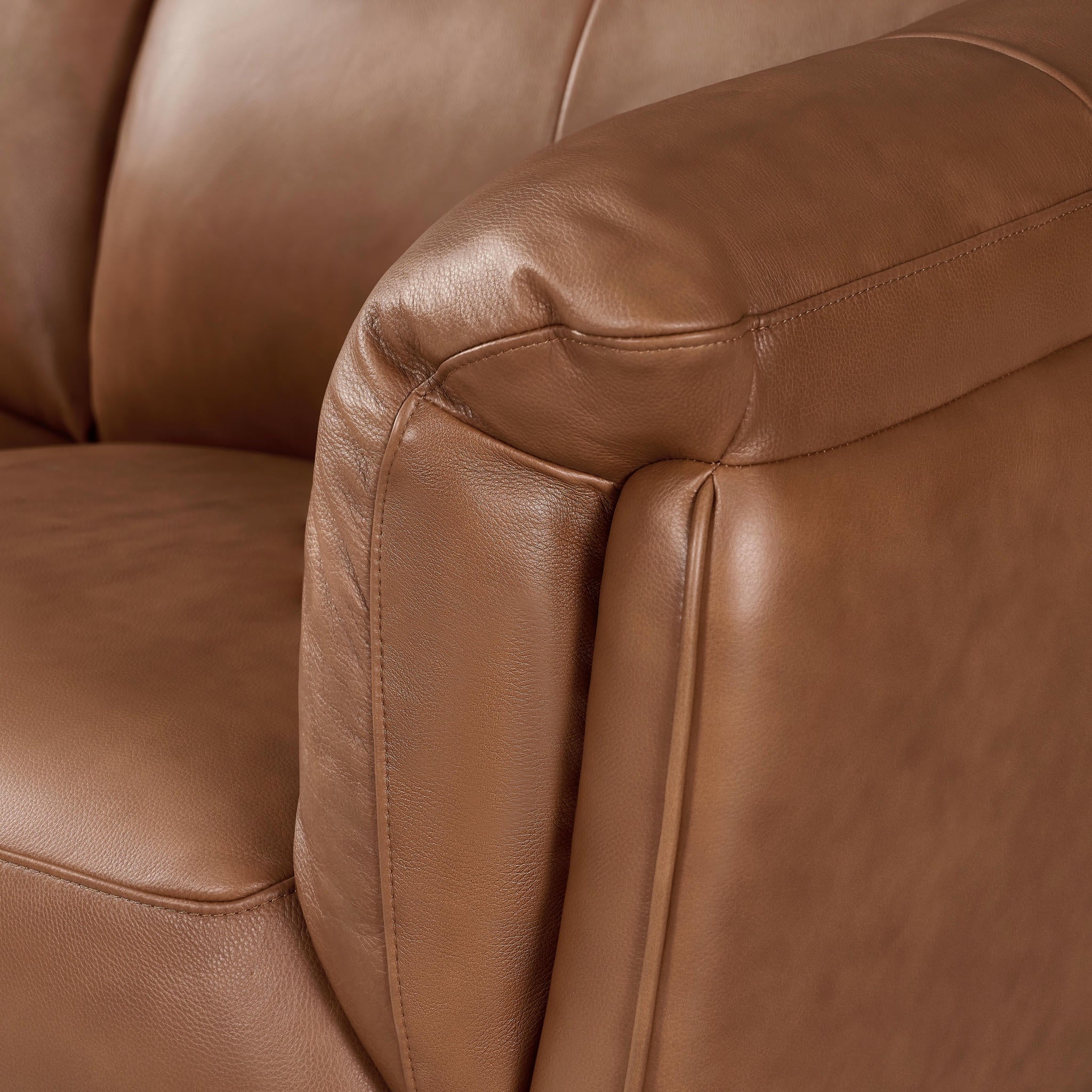 2-Sitzer Ledersofa - Echtleder Cognacbraun Parma - FURNHOUSE