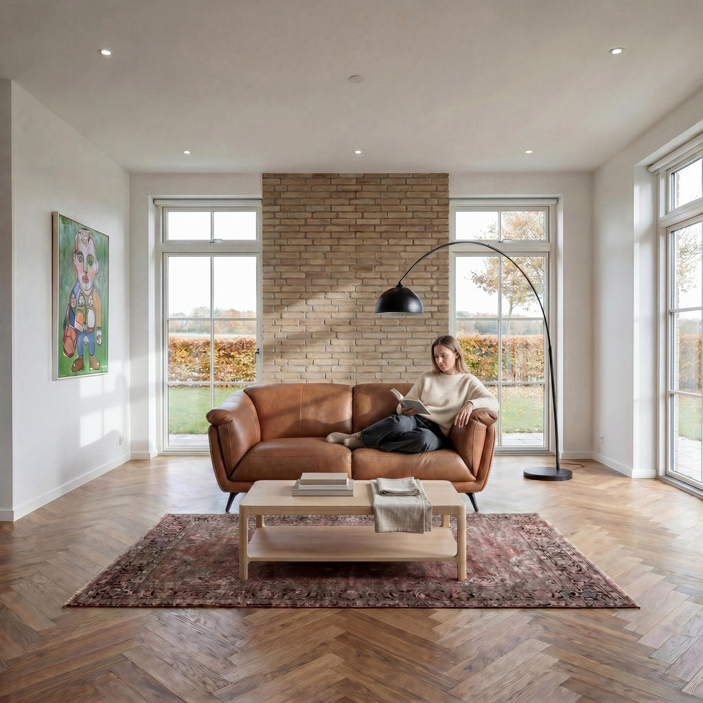 2-Sitzer Ledersofa - Echtleder Cognacbraun Parma - FURNHOUSE