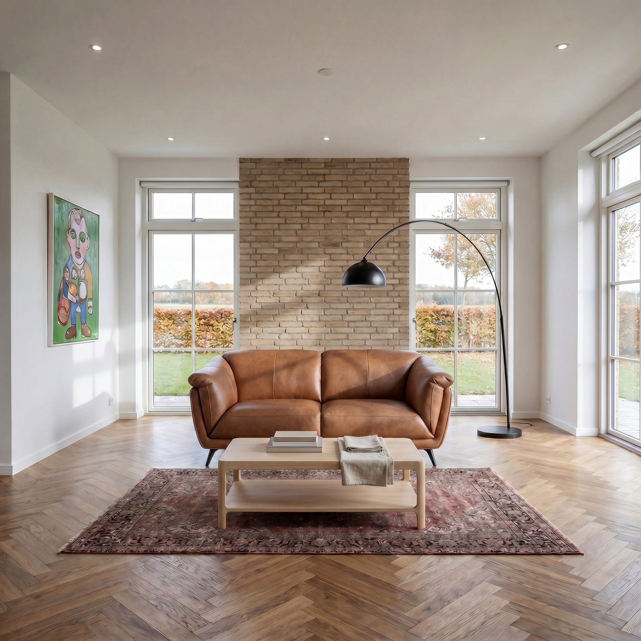 2-Sitzer Ledersofa - Echtleder Cognacbraun Parma - FURNHOUSE