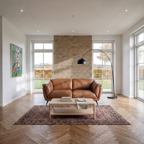 2-Sitzer Ledersofa - Echtleder Cognacbraun Parma - FURNHOUSE