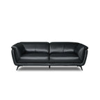 3-Sitzer Ledersofa Parma - Echtleder Schwarz, 218 cm - FURNHOUSE