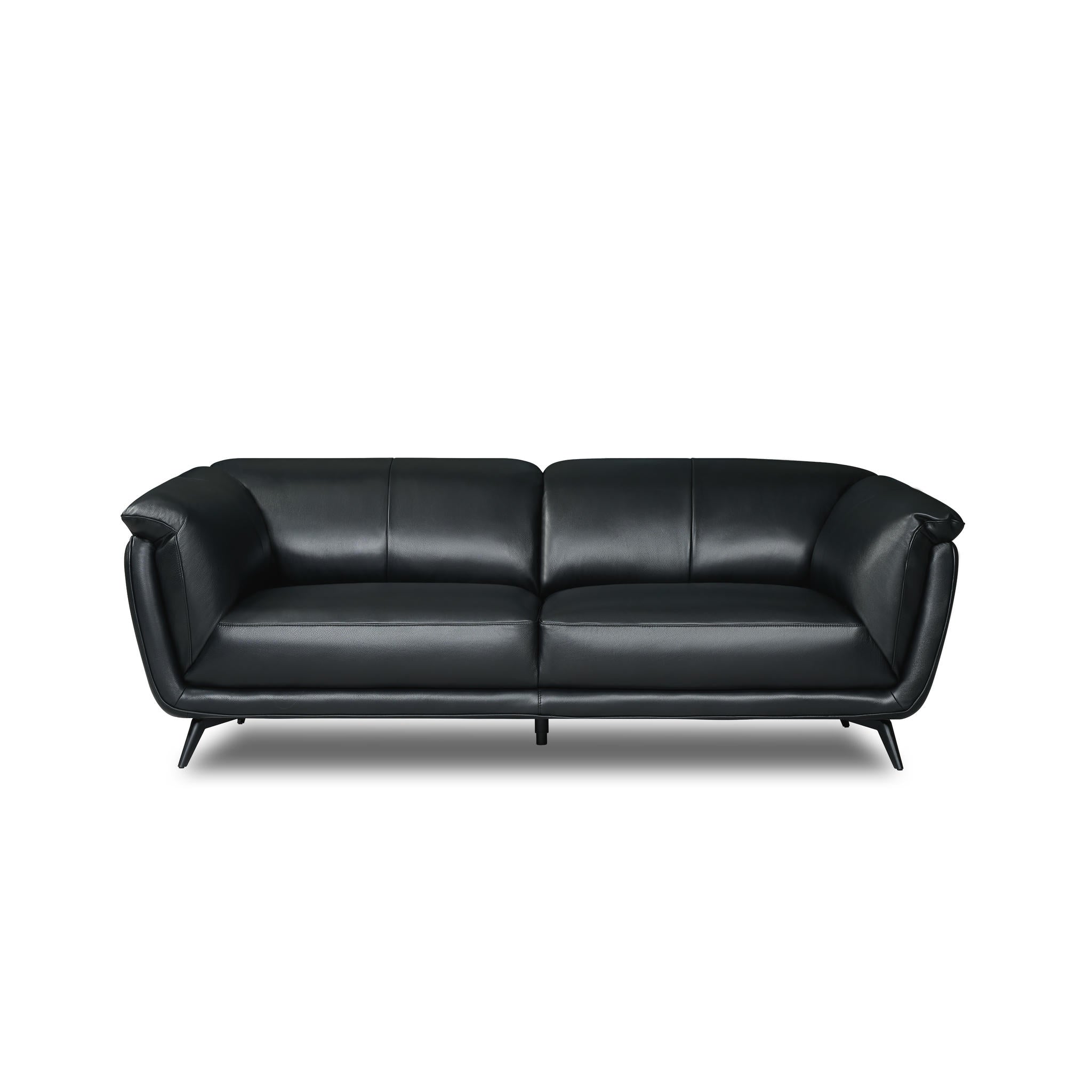 3-Sitzer Ledersofa - Echtleder Schwarz Parma - FURNHOUSE