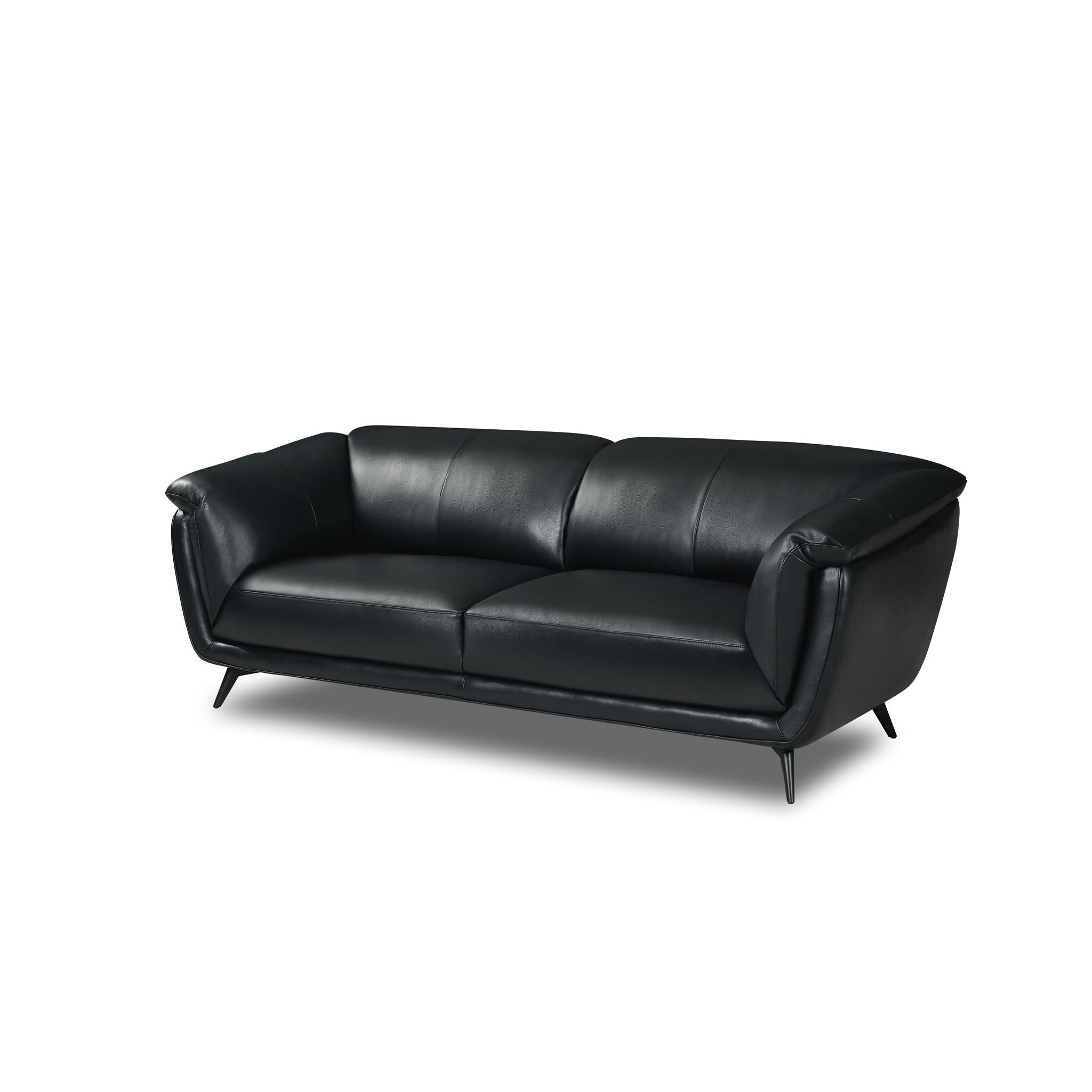 3-Sitzer Ledersofa - Echtleder Schwarz Parma - FURNHOUSE