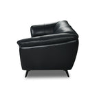 3-Sitzer Ledersofa Parma - Echtleder Schwarz, 218 cm - FURNHOUSE