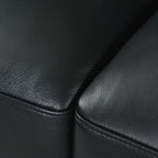 3-Sitzer Ledersofa Parma - Echtleder Schwarz, 218 cm - FURNHOUSE