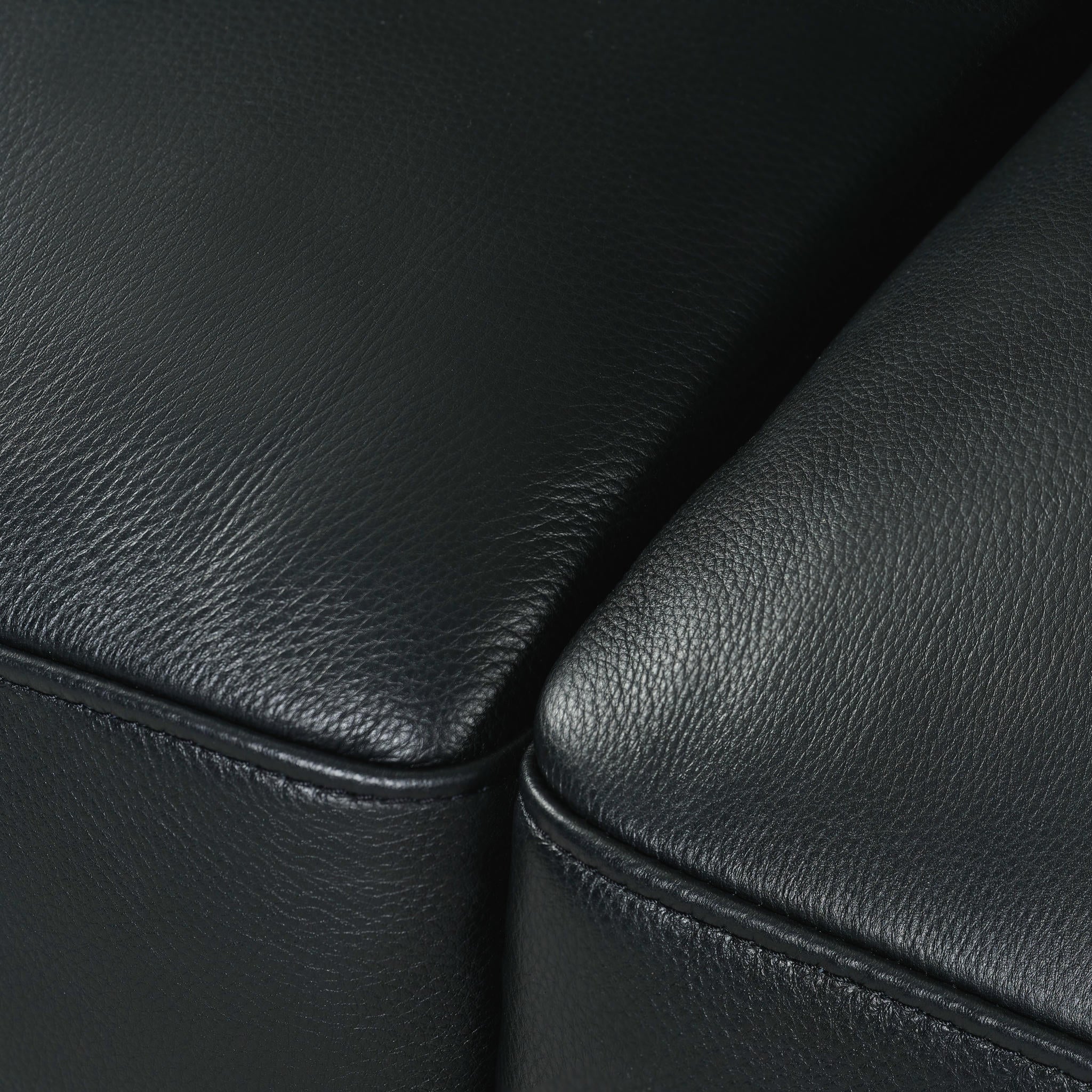 3-Sitzer Ledersofa - Echtleder Schwarz Parma - FURNHOUSE