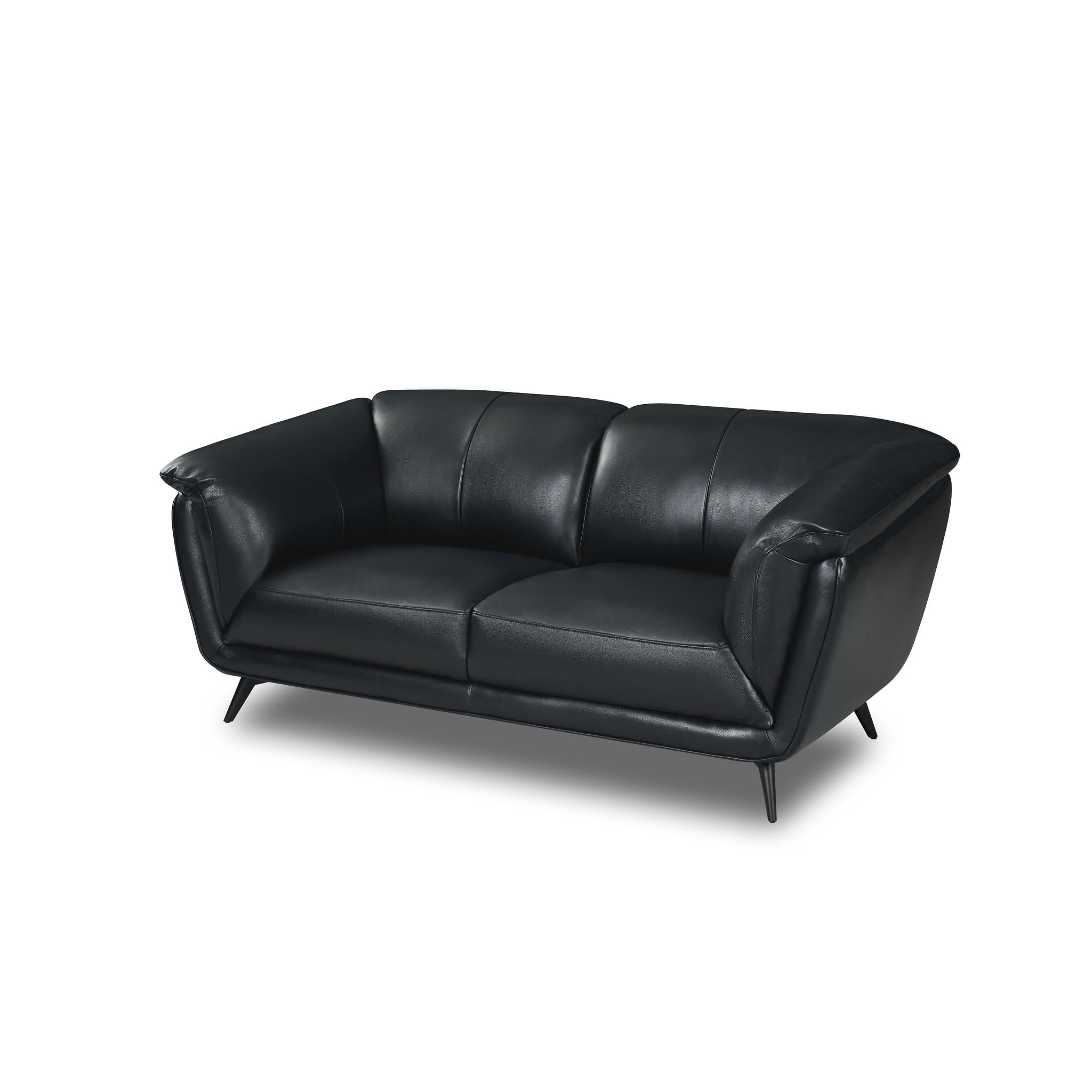 2-Sitzer Ledersofa - Echtleder Schwarz Parma - FURNHOUSE