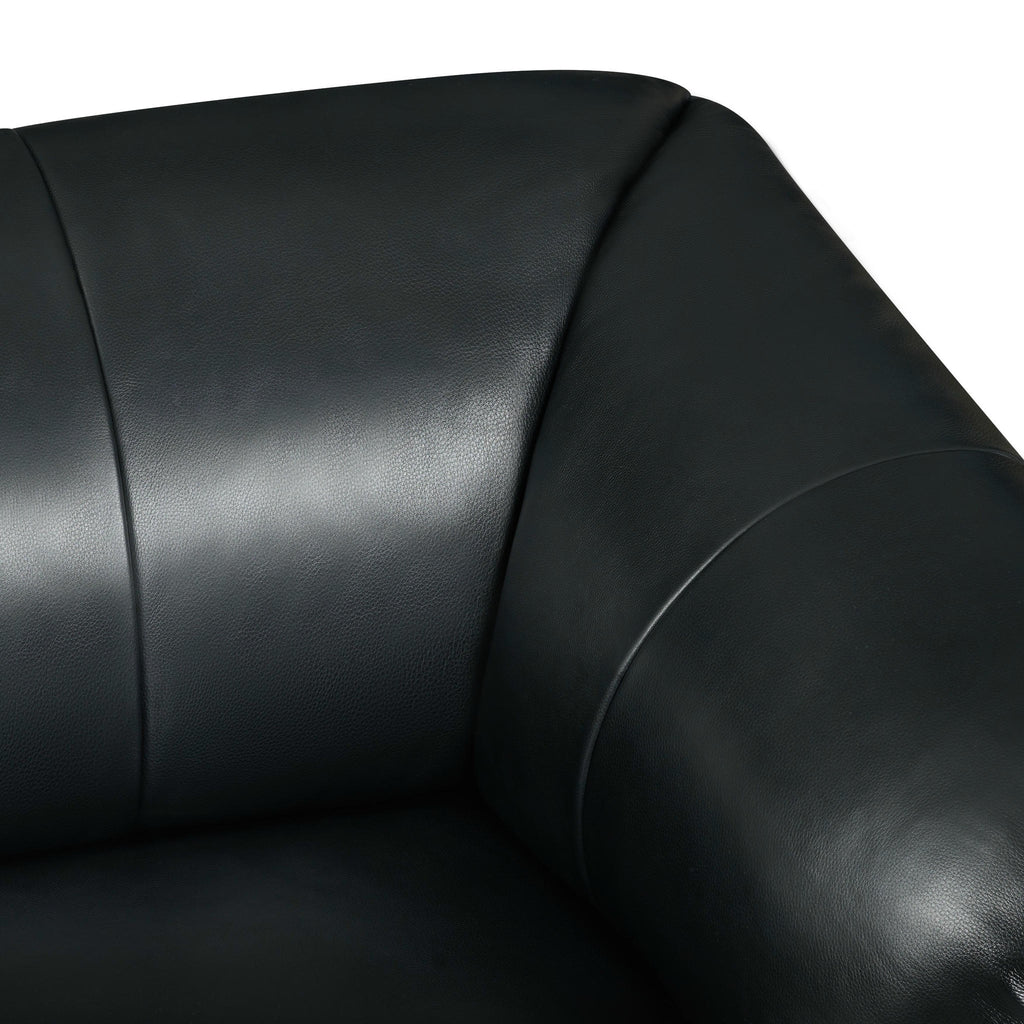 2-Sitzer Ledersofa - Echtleder Schwarz Parma - FURNHOUSE