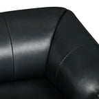 2-Sitzer Ledersofa Parma - Echtleder Schwarz, 178 cm - FURNHOUSE