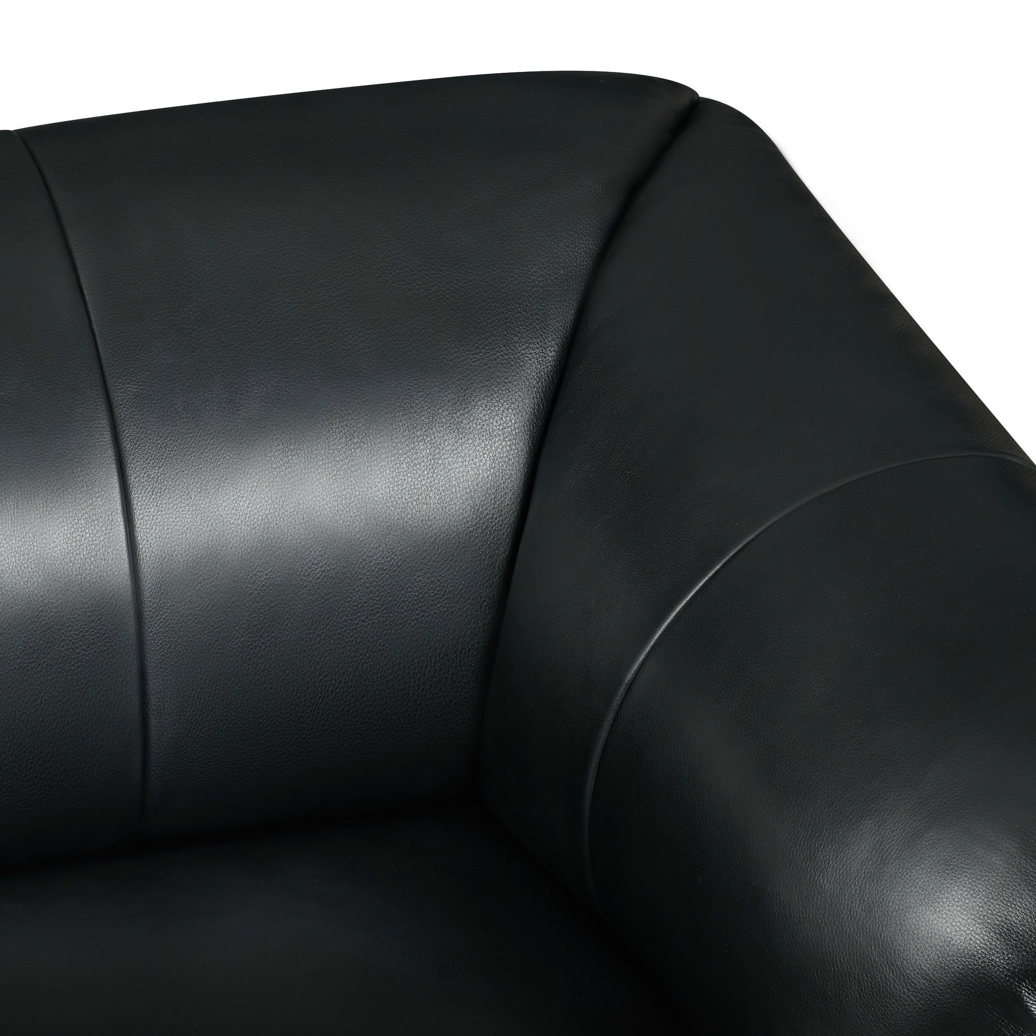 2-Sitzer Ledersofa - Echtleder Schwarz Parma - FURNHOUSE