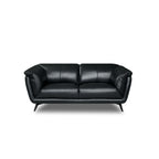 2-Sitzer Ledersofa Parma - Echtleder Schwarz, 178 cm - FURNHOUSE