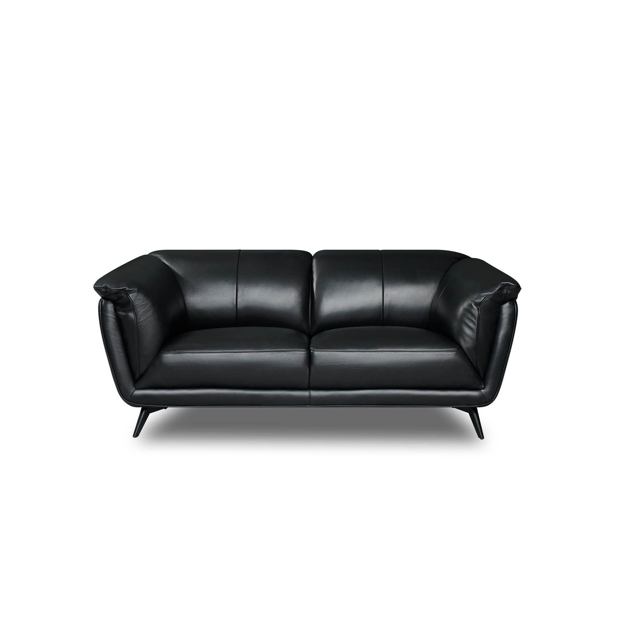2-Sitzer Ledersofa - Echtleder Schwarz Parma - FURNHOUSE