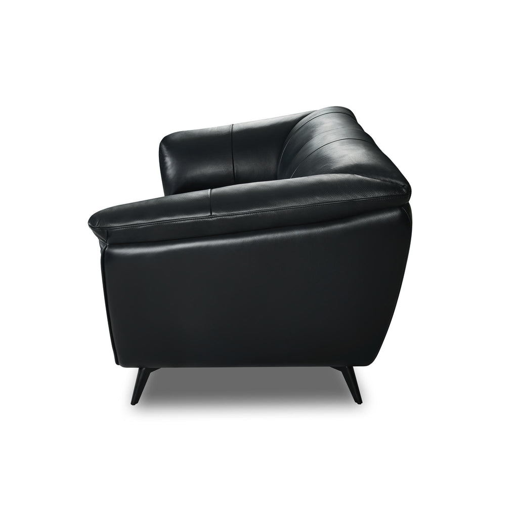 2-Sitzer Ledersofa - Echtleder Schwarz Parma - FURNHOUSE