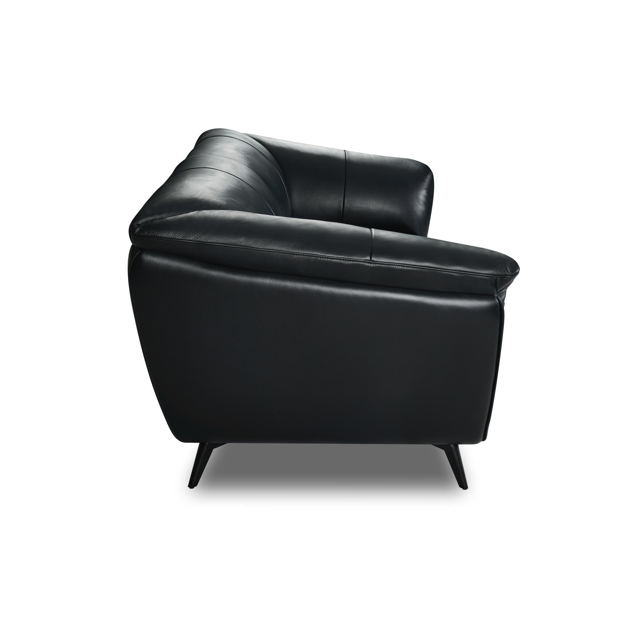 2-Sitzer Ledersofa - Echtleder Schwarz Parma - FURNHOUSE