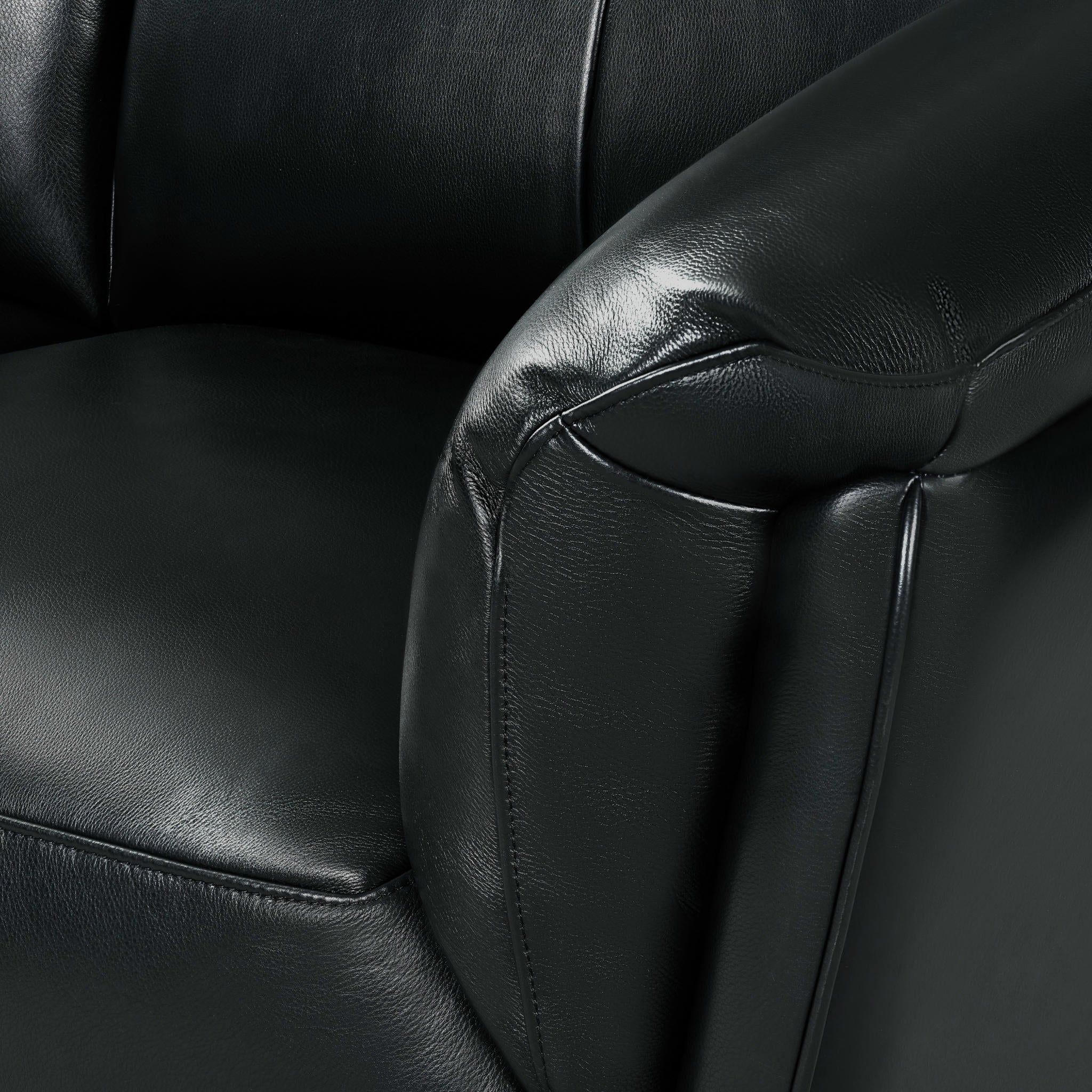 2-Sitzer Ledersofa - Echtleder Schwarz Parma - FURNHOUSE