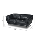 2-Sitzer Ledersofa Parma - Echtleder Schwarz, 178 cm - FURNHOUSE
