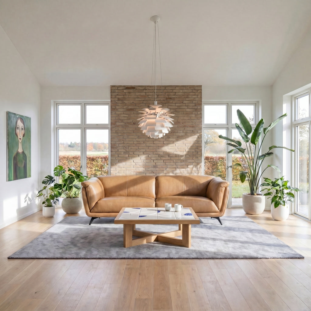 3-Sitzer Ledersofa - Echtleder Kamelbraun Parma - FURNHOUSE