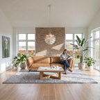 3-Sitzer Ledersofa Parma - Echtleder Kamelbraun, 218 cm - FURNHOUSE