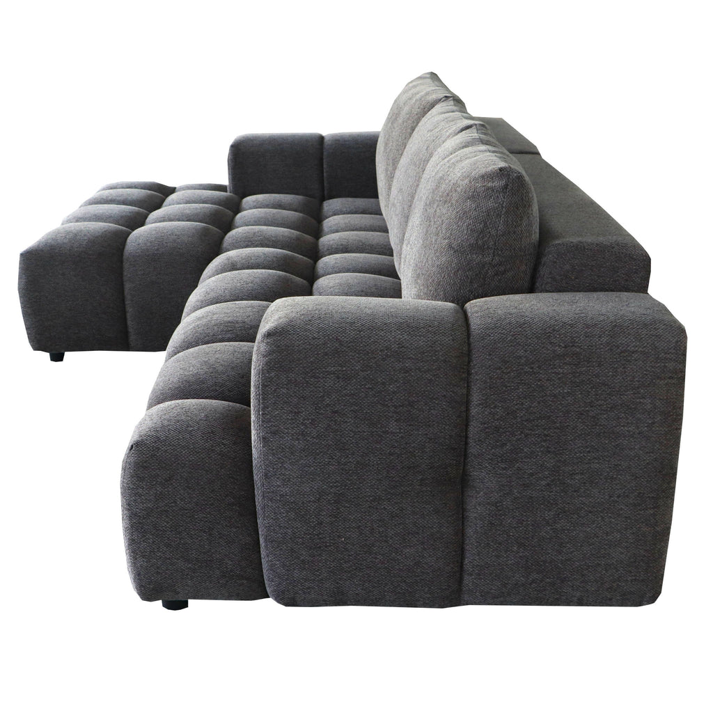 L-Form Ecksofa Links - Stoffbezug Grau Ocean - FURNHOUSE