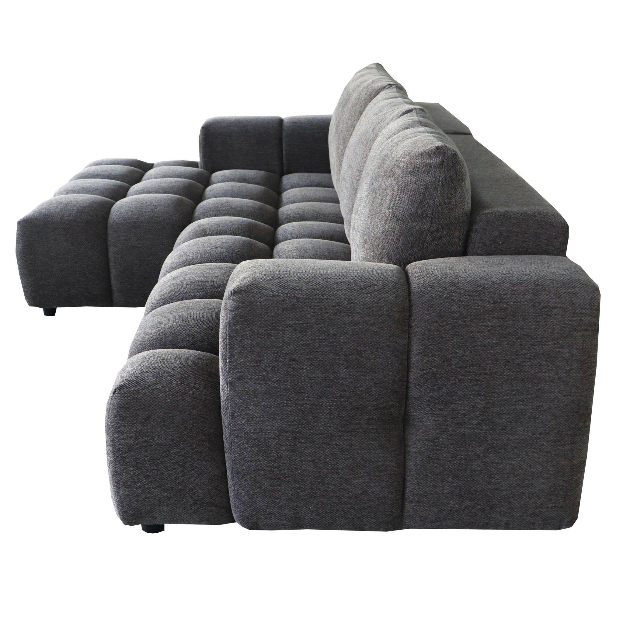L-Form Ecksofa Links - Stoffbezug Grau Ocean - FURNHOUSE
