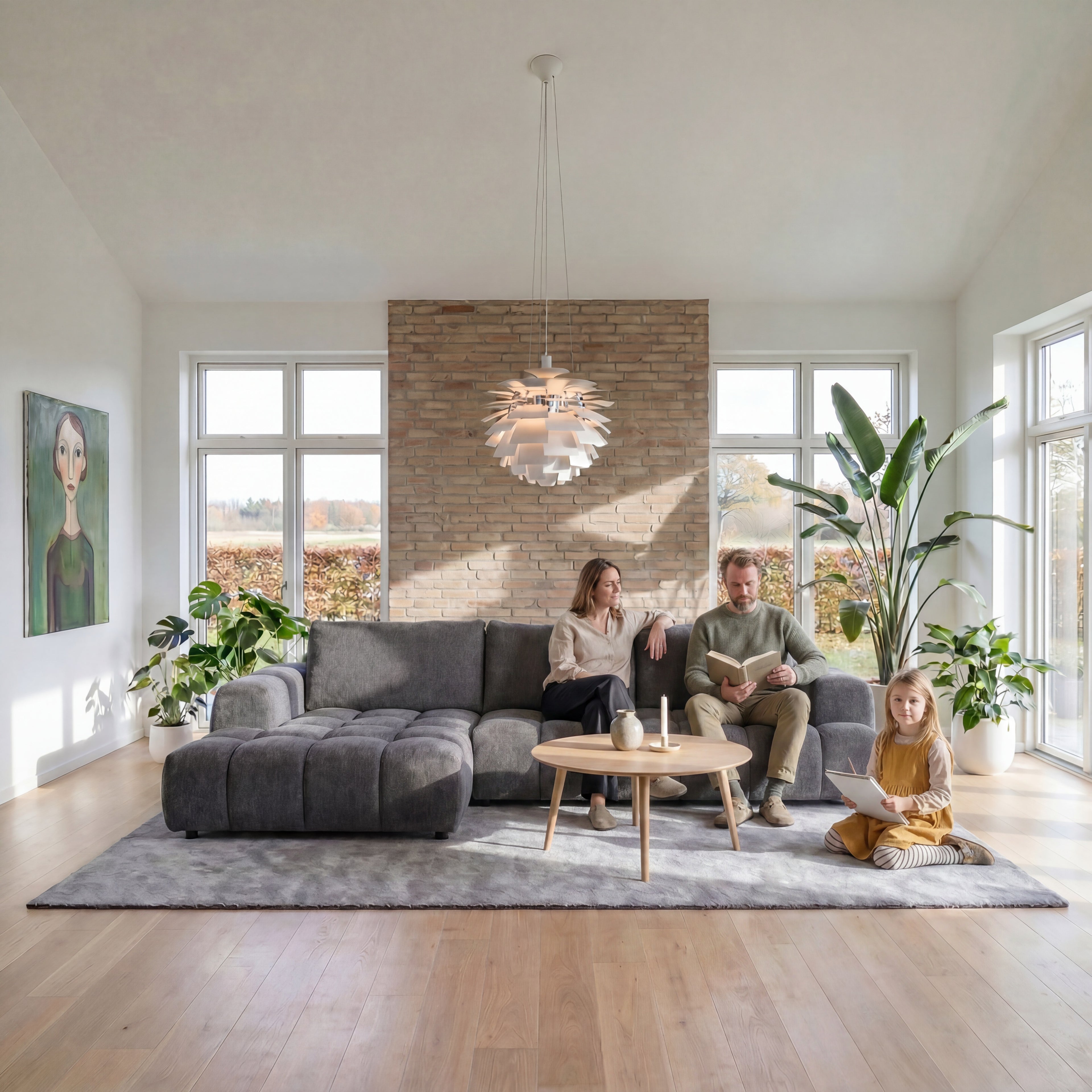 L-Form Ecksofa Links - Stoffbezug Grau Ocean - FURNHOUSE