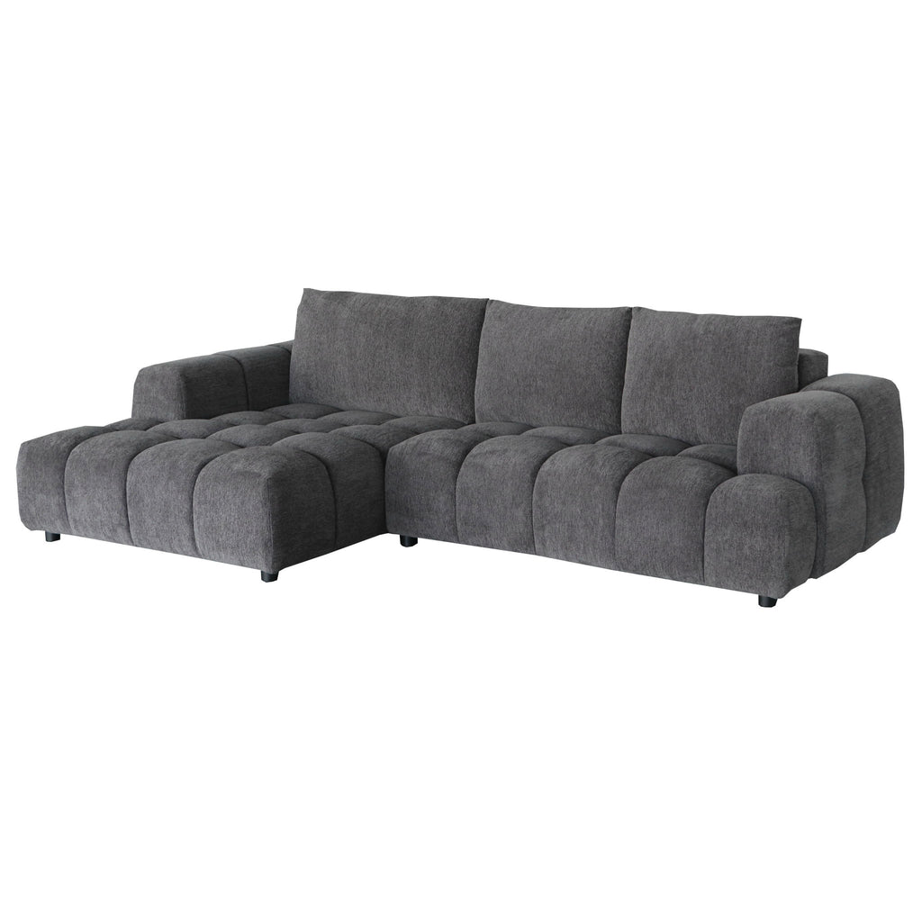 L-Form Ecksofa Links - Stoffbezug Grau Ocean - FURNHOUSE