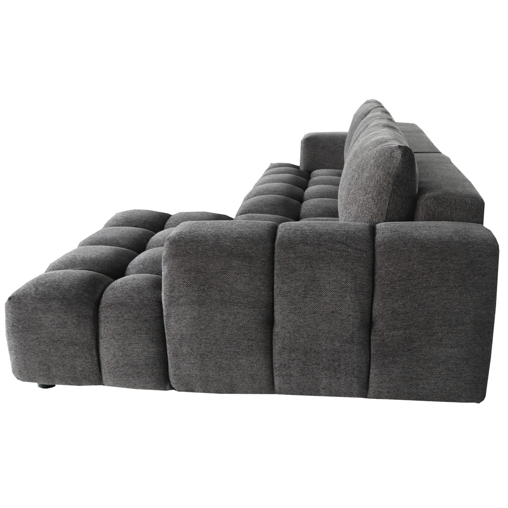L-Form Ecksofa Rechts - Stoffbezug Grau Ocean - FURNHOUSE