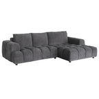 L-Form Ecksofa Rechts Ocean - Stoff Grau, 295 cm - FURNHOUSE