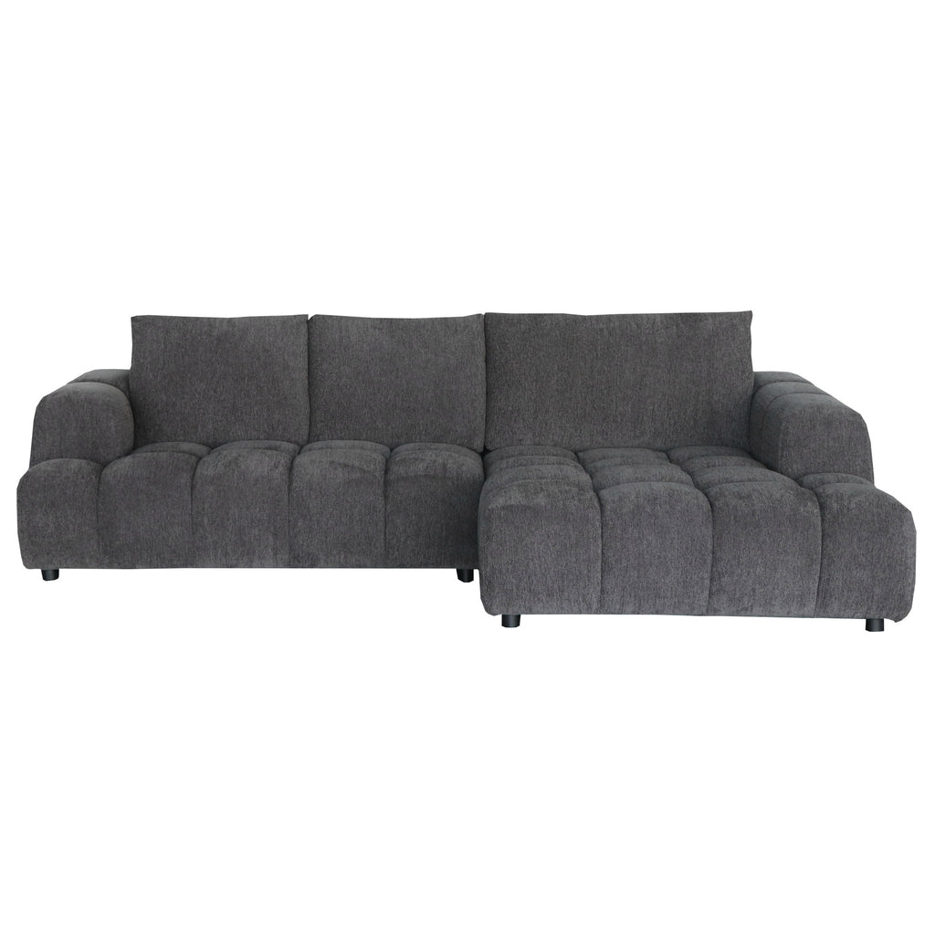 L-Form Ecksofa Rechts - Stoffbezug Grau Ocean - FURNHOUSE