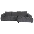 L-Form Ecksofa Rechts Ocean - Stoff Grau, 295 cm - FURNHOUSE