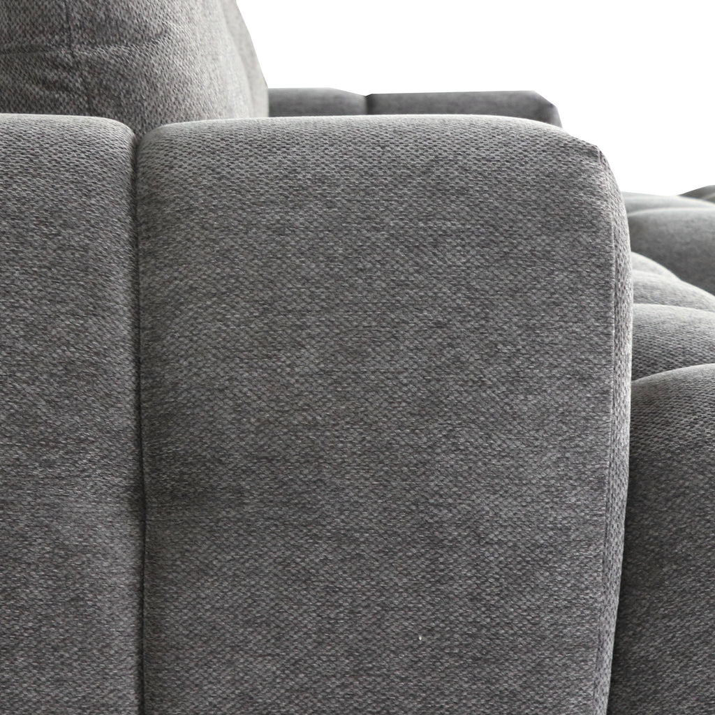 L-Form Ecksofa Rechts - Stoffbezug Grau Ocean - FURNHOUSE