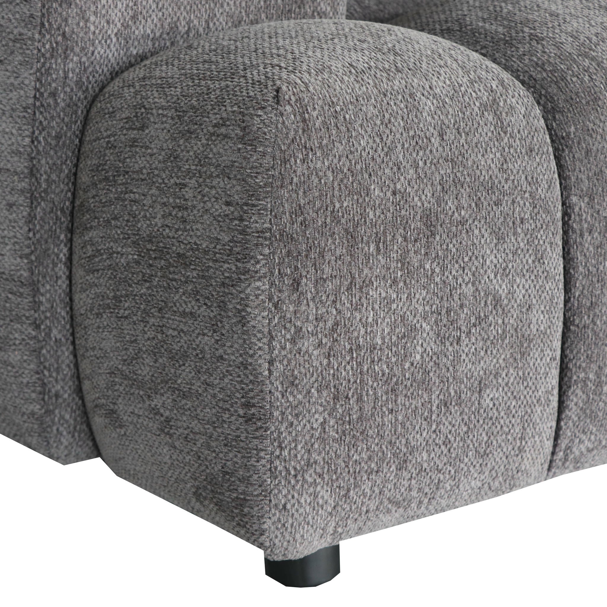 L-Form Ecksofa Rechts - Stoffbezug Grau Ocean - FURNHOUSE