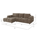 L-Form Ecksofa Links Ocean - Stoff Taupe, 295 cm - FURNHOUSE