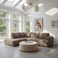 L-Form Ecksofa Links - Stoffbezug Taupe Ocean - FURNHOUSE