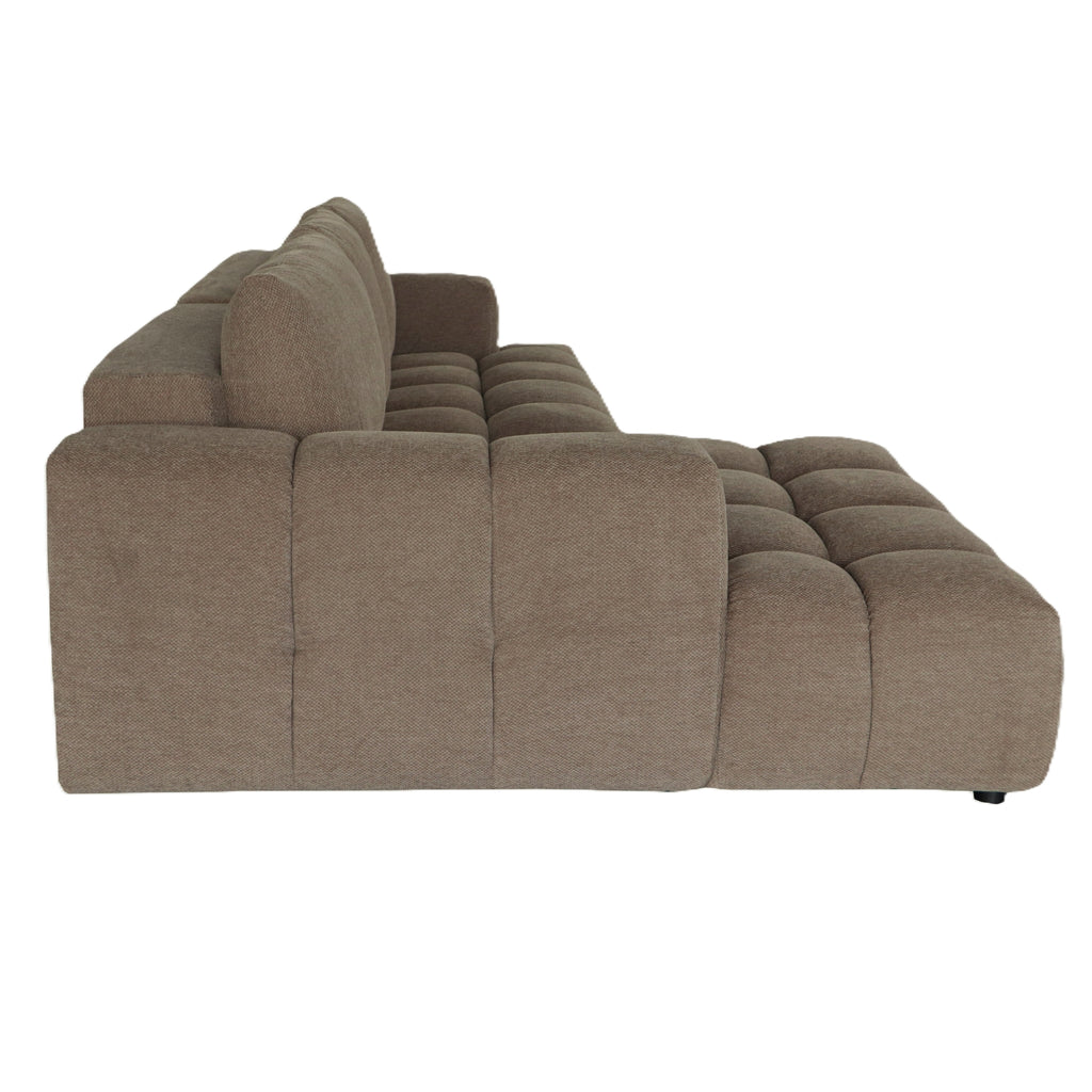 L-Form Ecksofa Links - Stoffbezug Taupe Ocean - FURNHOUSE