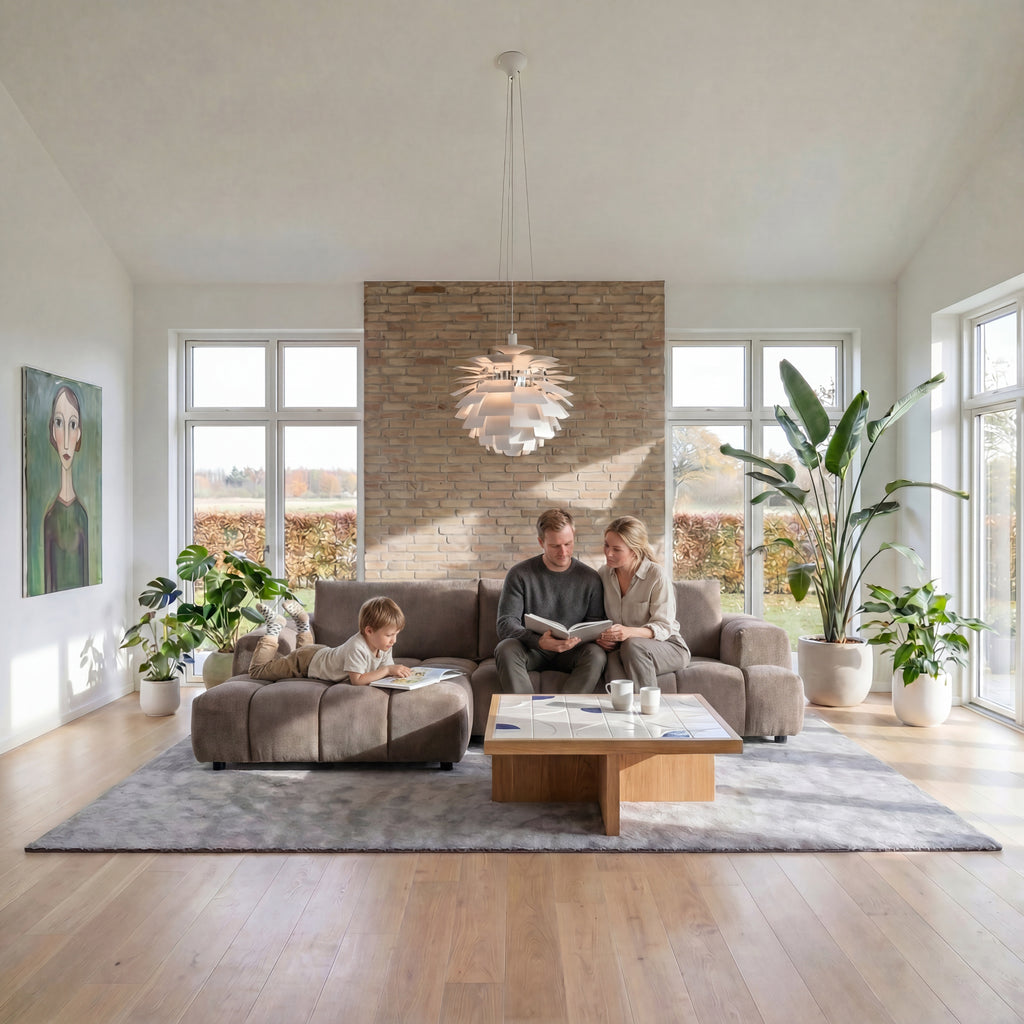 L-Form Ecksofa Links - Stoffbezug Taupe Ocean - FURNHOUSE