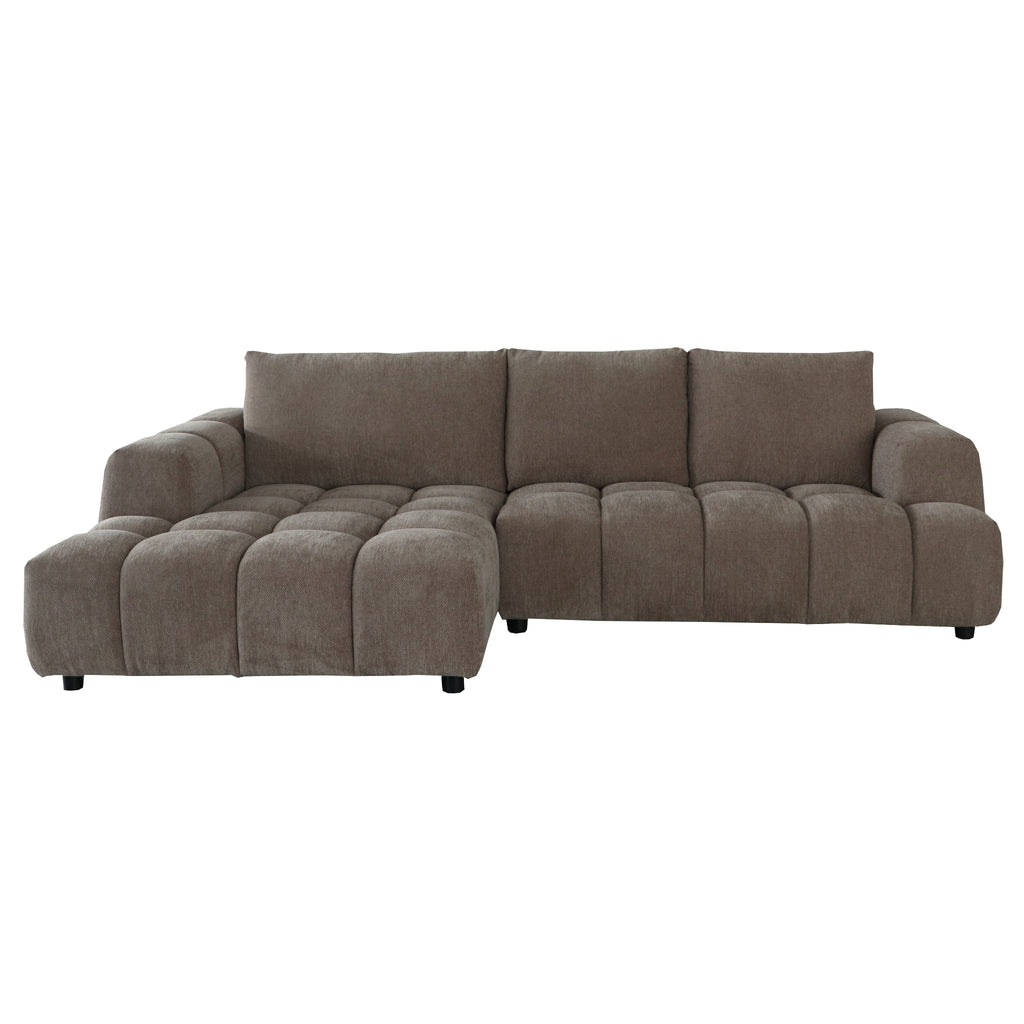 L-Form Ecksofa Links - Stoffbezug Taupe Ocean - FURNHOUSE