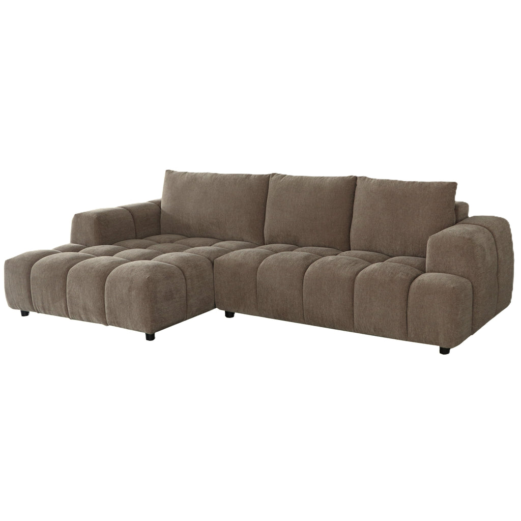 L-Form Ecksofa Links - Stoffbezug Taupe Ocean - FURNHOUSE