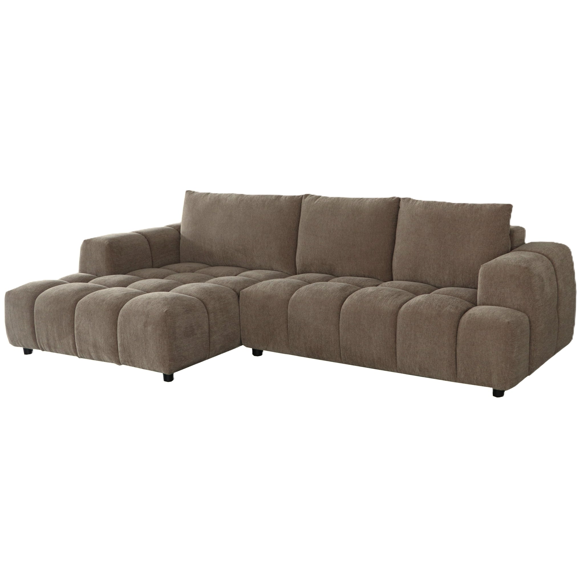 L-Form Ecksofa Links - Stoffbezug Taupe Ocean - FURNHOUSE
