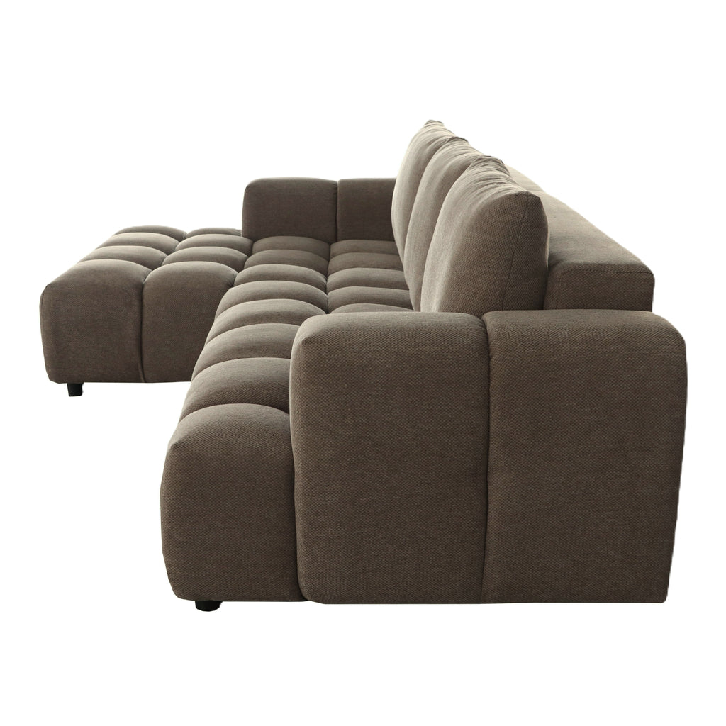 L-Form Ecksofa Links - Stoffbezug Taupe Ocean - FURNHOUSE