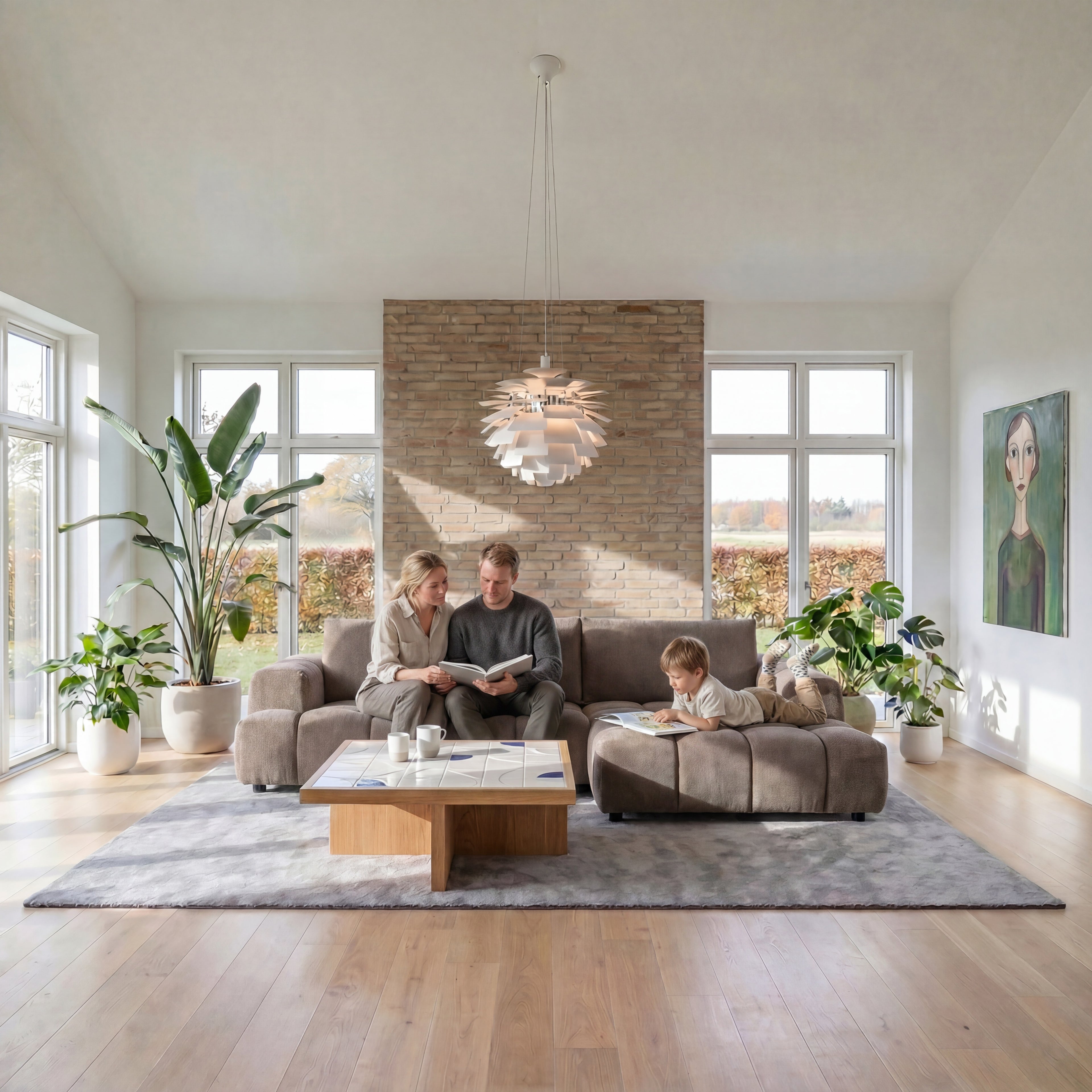 L-Form Ecksofa Rechts - Stoffbezug Taupe Ocean - FURNHOUSE