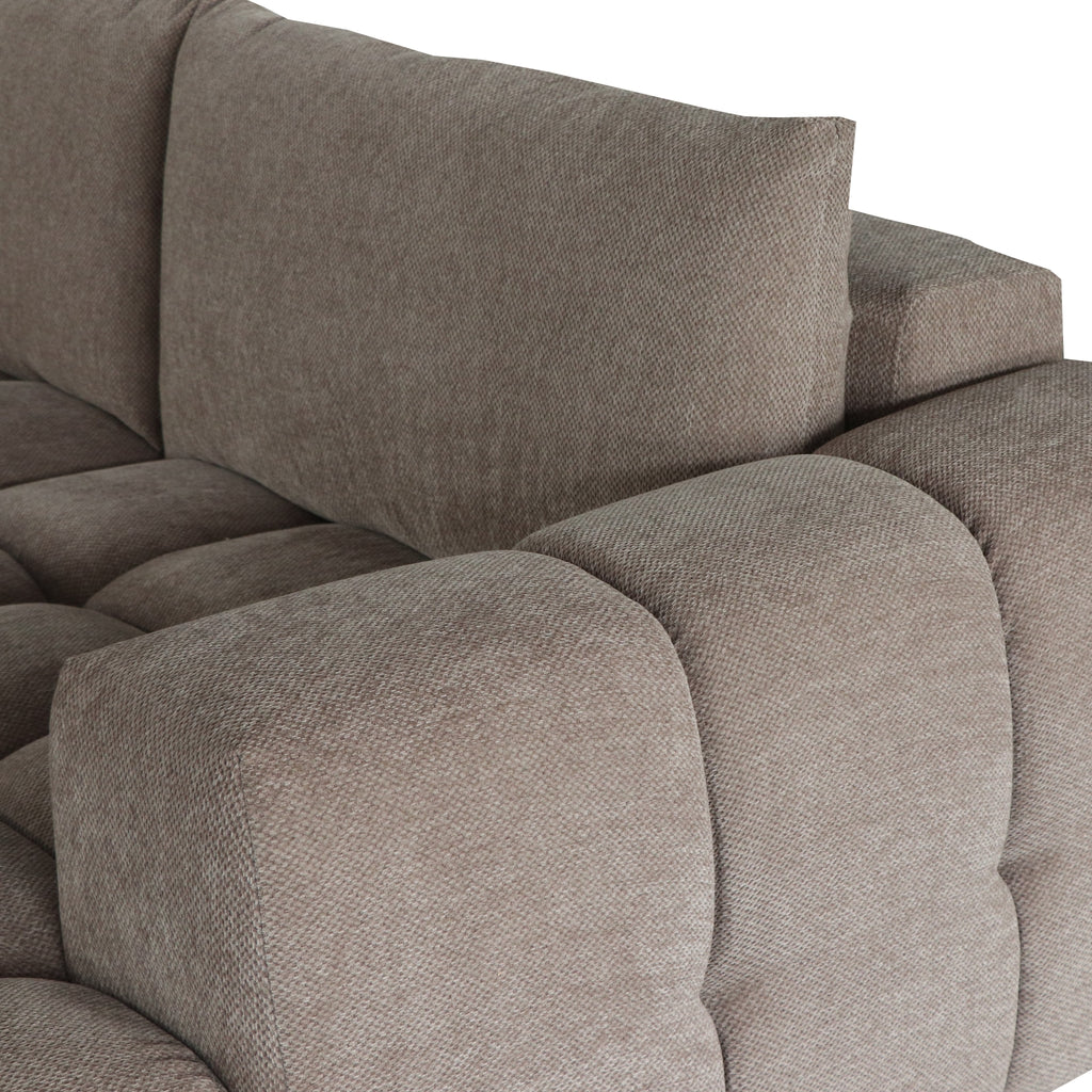 L-Form Ecksofa Rechts - Stoffbezug Taupe Ocean - FURNHOUSE