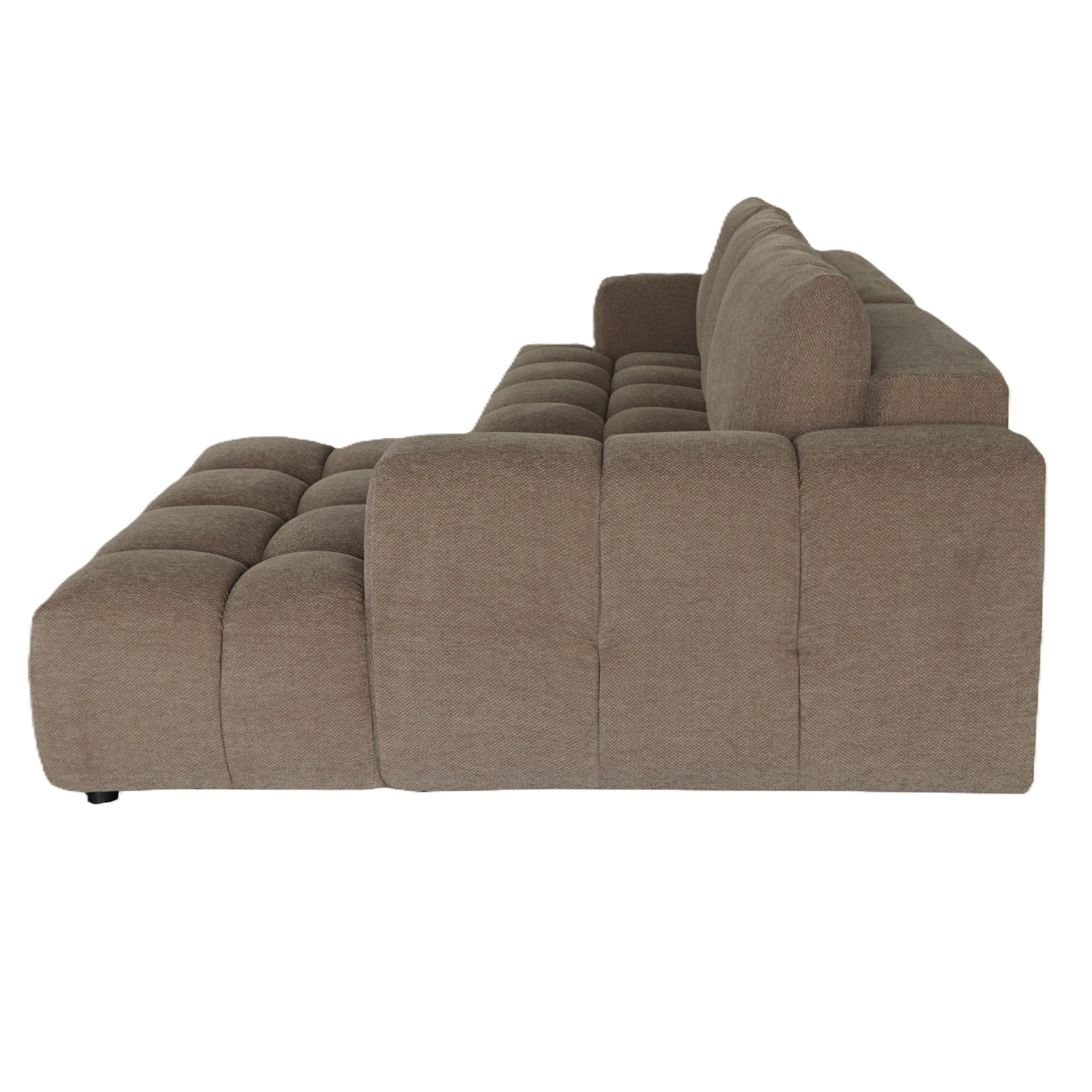 L-Form Ecksofa Rechts - Stoffbezug Taupe Ocean - FURNHOUSE