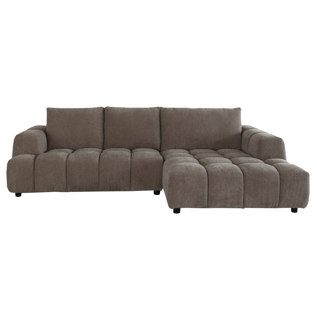 L-Form Ecksofa Rechts - Stoffbezug Taupe Ocean - FURNHOUSE