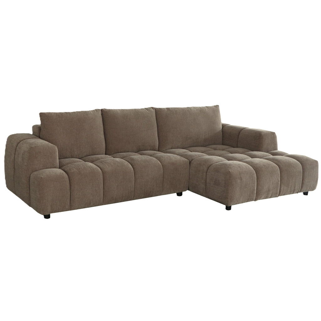L-Form Ecksofa Rechts - Stoffbezug Taupe Ocean - FURNHOUSE