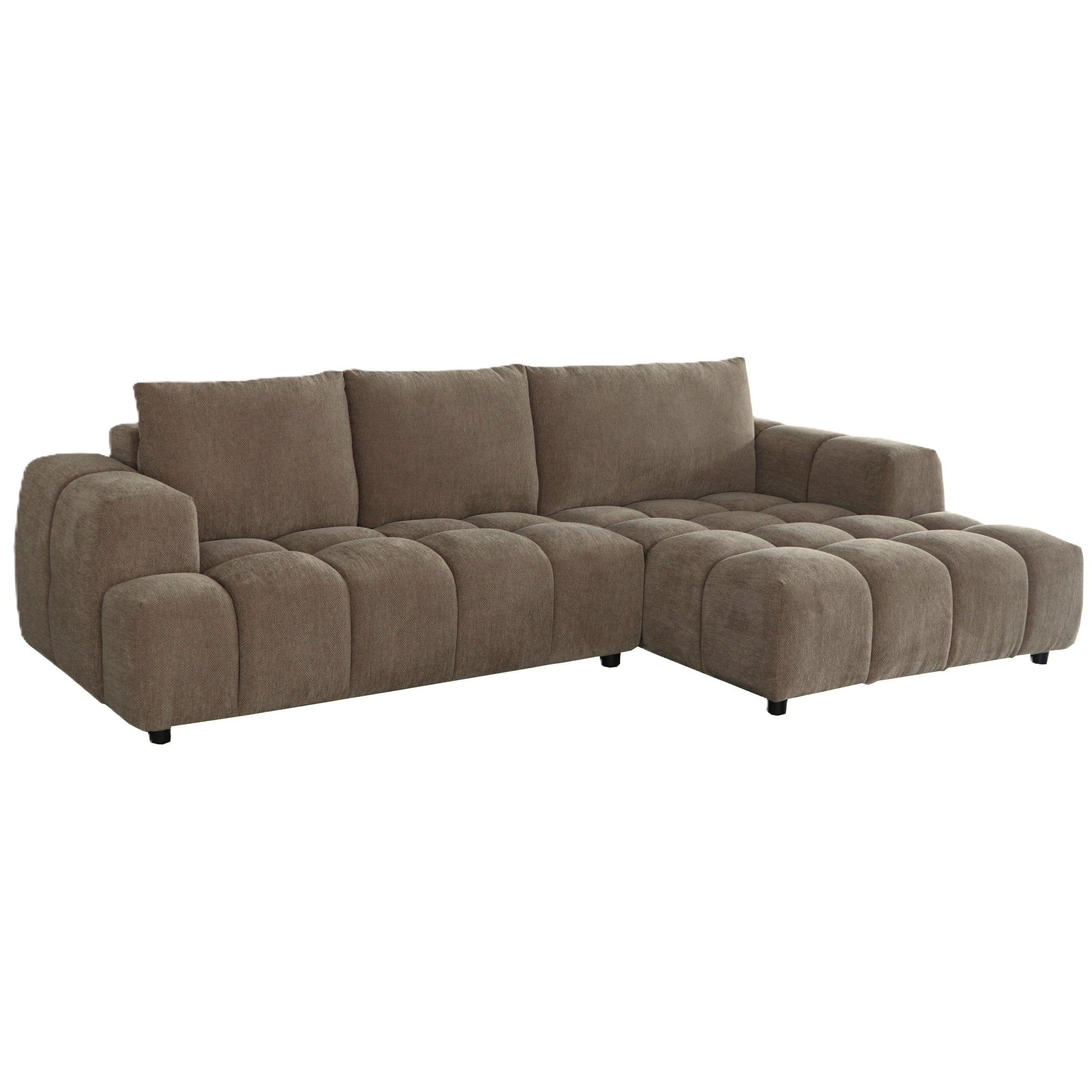 L-Form Ecksofa Rechts - Stoffbezug Taupe Ocean - FURNHOUSE